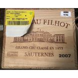 Chateau Filhot, Sauternes 2eme Cru 2007, 24 half bottles in owc