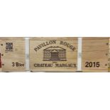 Pavillon Rouge, Margaux 2015, 3 bottles in owc (removed from Wine Society storage)