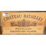 Chateau Batailley, Pauillac 5eme Cru 2003, 12 bottles in owc