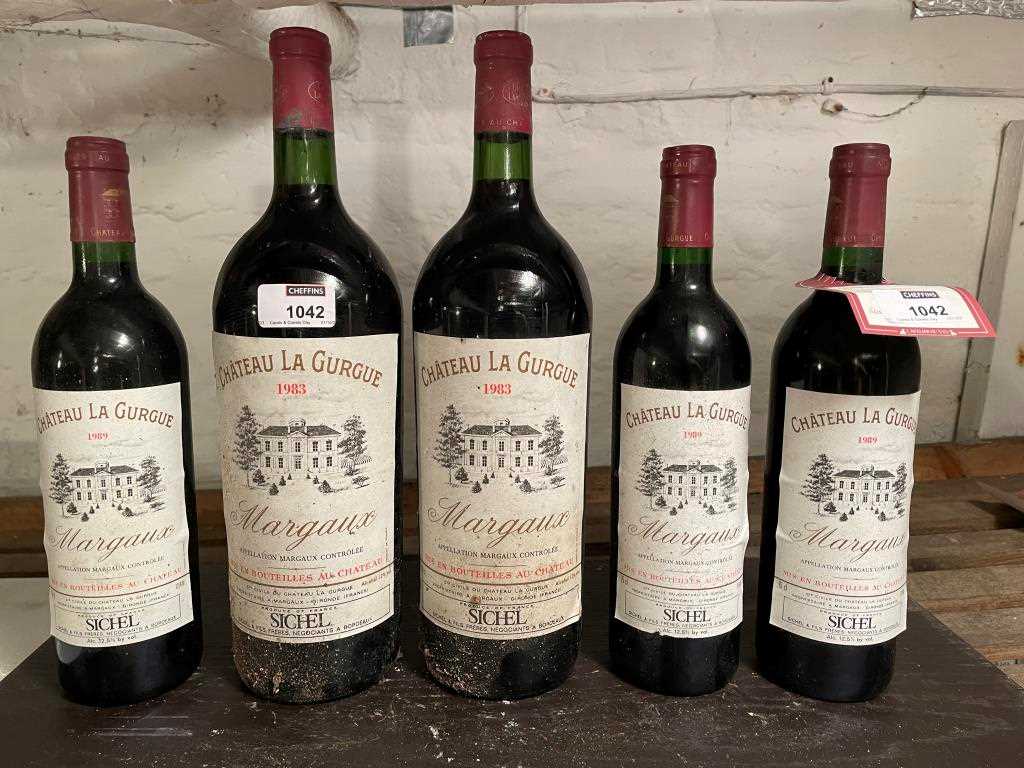 Chateau La Gurgue, Margaux 1983, 2 magnums; 1989, 5 bottles (together 2 magnums and 5 bottles)