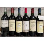 Mixed Bordeaux, 12 bottles. Chateau Mondot, St Emilion Grand Cru 1988 (5); Chateau Poncharac,