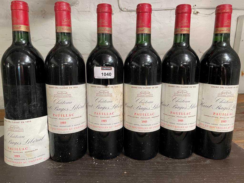 Chateau Haut Bages Liberal, Pauillac 5eme Cru 1985, 6 bottles