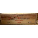 Chateau Petit Village, Pomerol 2015, 6 bottles in owc (removed from Wine Society storage)