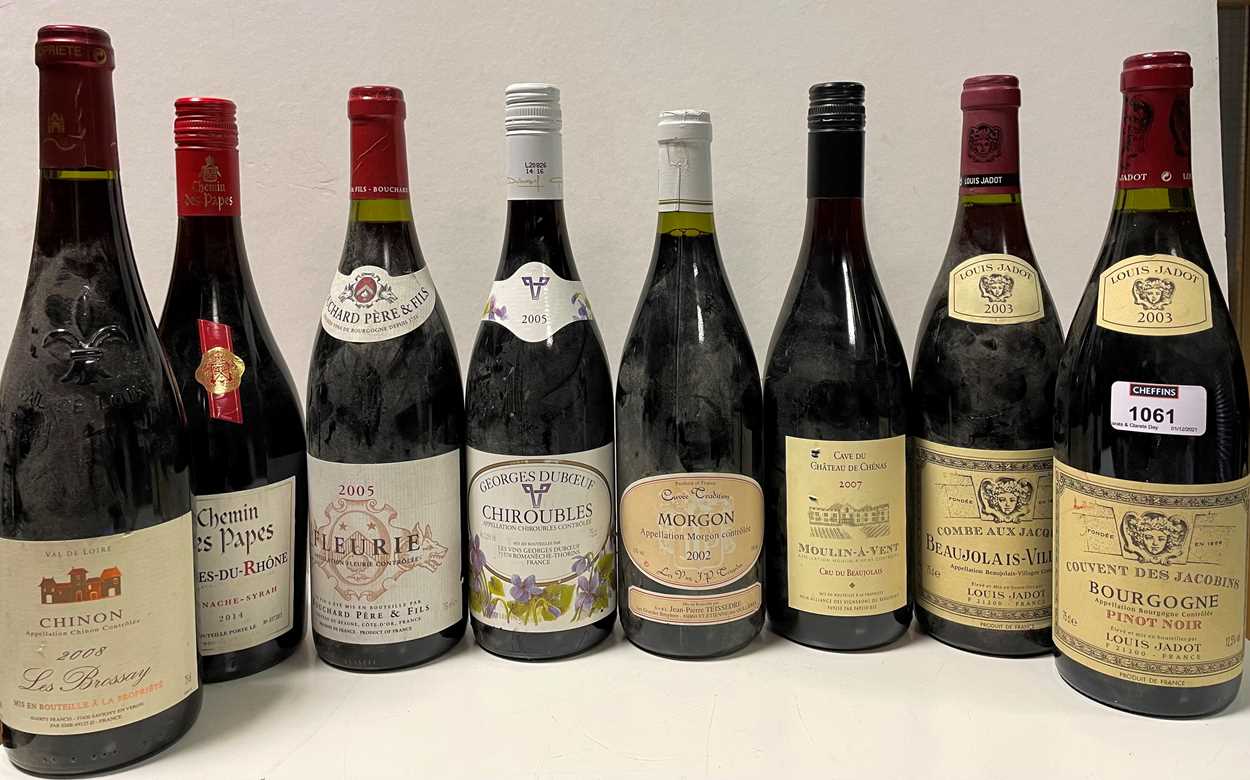 Burgundy, Beaujolais and Rhone, 8 bottles including Louis Jadot, Georges Duboeuf and Bouchard Pere