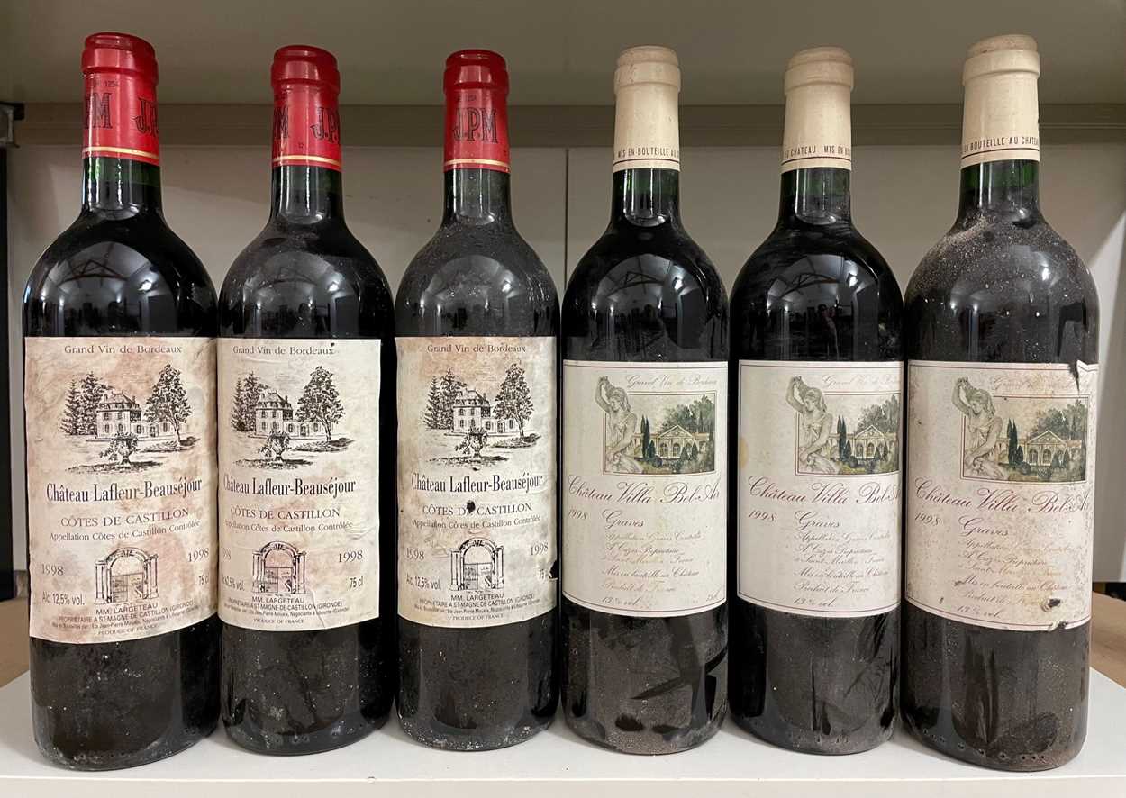 Chateau Villa Bel-Air, Graves 1998, 9 bottles; Chateau Lafleur-Beausejour, Cotes de Castillon