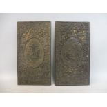 A pair of early 19th Century pierced lead relief plaques.