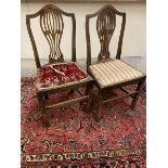 A pair of early 19th Century Welsh oak splat back dining chairs in sound original condition.