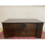 A 16th Century oak clamp chest or coffer with wide stiles, possibly Welsh, 51" w x 22" h x 23" d.