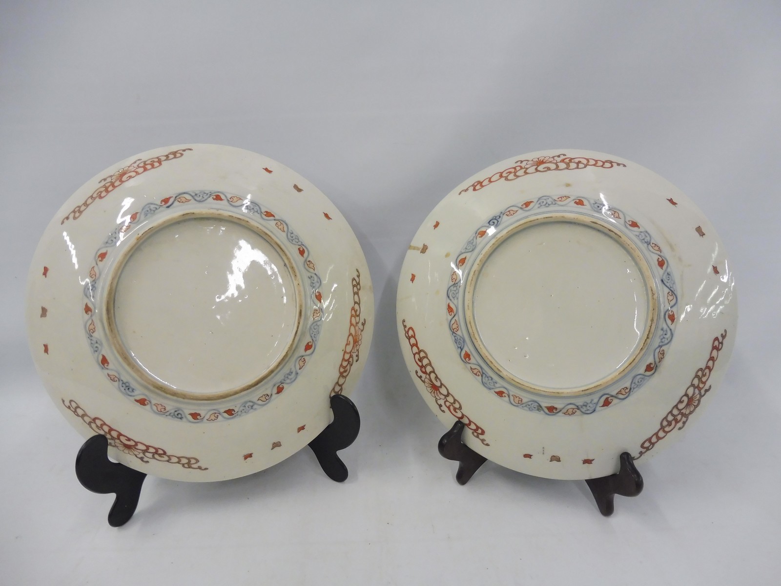 A pair of 19th Century Oriental saucers, each 12" diameter. - Image 2 of 2