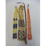 Four early tribal bead necklaces.