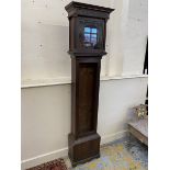 An early 19th Century oak longcase clock case, lacking door.