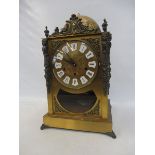 A good quality circa 1970s 19th Century style brass bracket clock, 18 1/2" h.