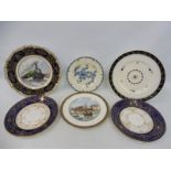 A Royal Worcester limited edition cabinet plate 'Great Northern Railway', 394/1000, plus six further