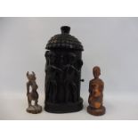 Three Nigerian tribal carvings.