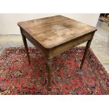 A William IV rosewood centre table with single drawer, raised upon slender tapering supports to