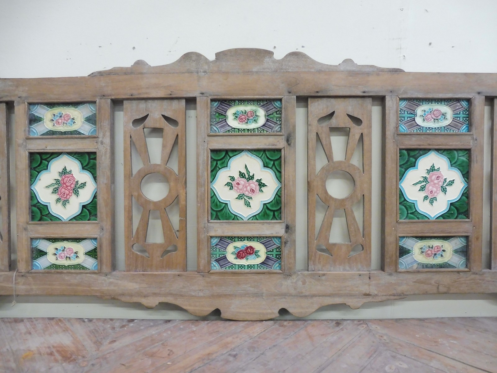 An unusual Anglo-Indian hardwood bench with detached hinged back inset with early 20th Century - Image 2 of 5