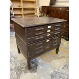 An unusually small plan chest, 38" w x 35 1/2" h x 27" d.