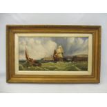 A late 19th/early 20th Century European School - seascape, oil on canvas, appears restored, relined,