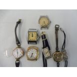 A quantity of wristwatches including one 9ct gold, also a West End Watch Co. and an Art Deco lady'