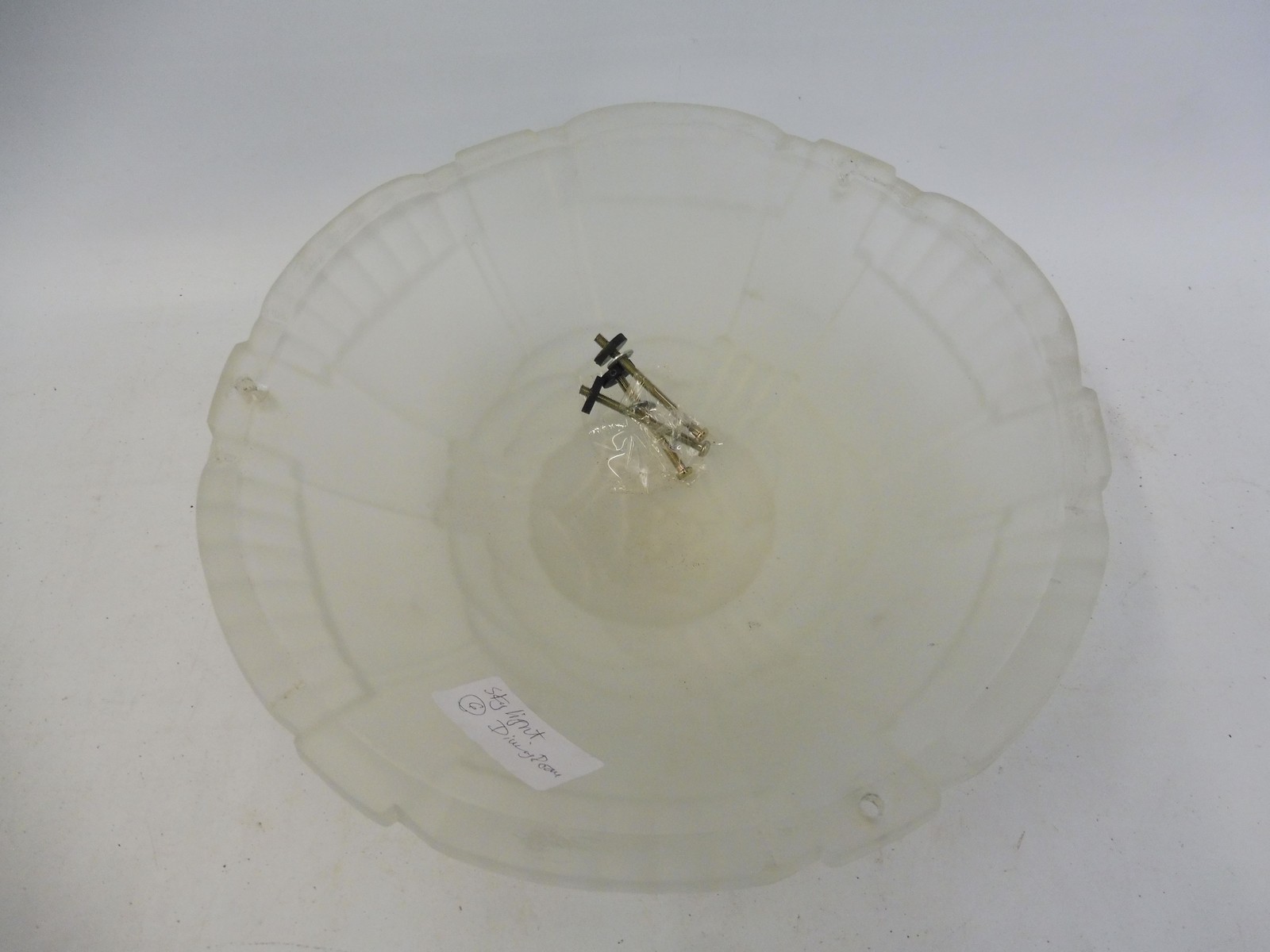 An Artistar French Art Deco frosted glass ceiling light shade, 13 3/4". - Image 2 of 4
