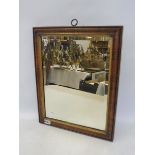 A 19th Century or earlier walnut framed rectangular wall mirror, 14 x 17 1/2".