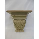 A contemporary classical style wall bracket/corbel, 16" w x 16 1/2" h x 9" d.