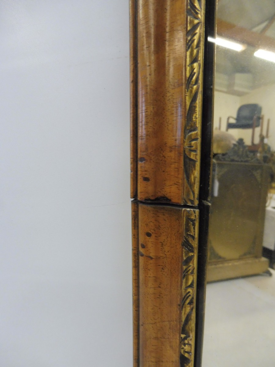 A walnut framed wall mirror, probably 18th Century, with paper label to verso for Tredegar Park, - Image 3 of 6