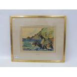 MATTHEW SMITH (1879 - 1959) - coastal landscape, watercolour, 21 1/4 x 18".