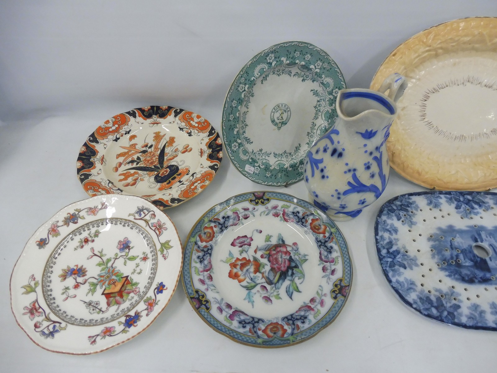 A collection of 19th Century ceramics including a bread plate. - Image 2 of 11