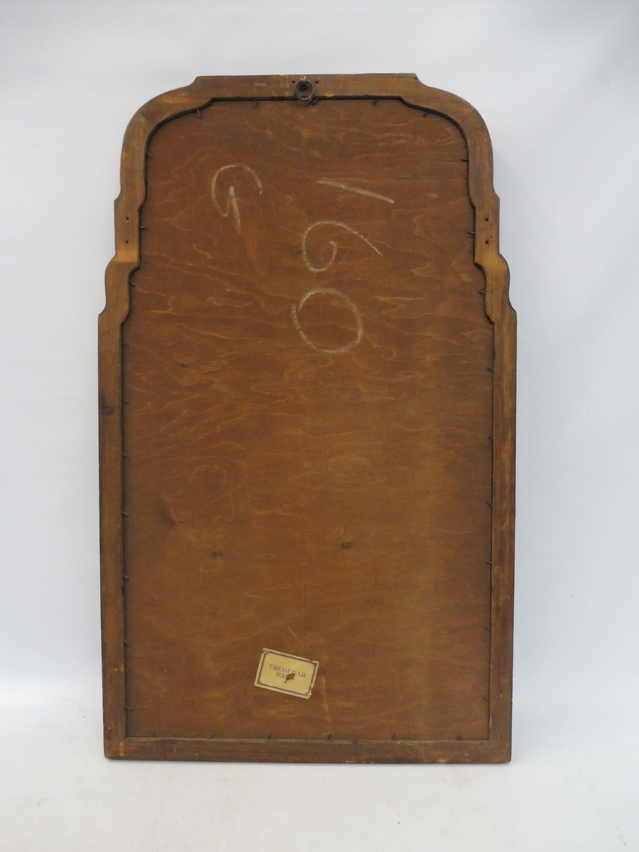 A walnut framed wall mirror, probably 18th Century, with paper label to verso for Tredegar Park, - Image 5 of 6