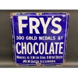 A Fry's Chocolate '300 Gold Medals' enamel sign by Patent, 24 x 24".