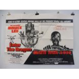 A cinema double bill film poster for Bruce Lee's Enter the Dragon and Death Race 2000, great