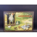 An Armitage's Dry Chick Food rectangular tin advertising sign, 19 1/2 x 13 1/2".