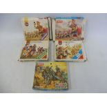 Five HO/OO gauge plastic soldier sets, Roman soldiers, American Indians, American civil war