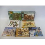 Seven boxed different scale plastic soldier sets, to include The Italian Infantry, Panza