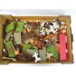 A tray of large scale agricultural farm models and accessories etc.
