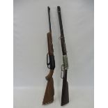 Two similiar childrens wild west style pellet rifles, one marked Buffalo Bill, the other Powerline.