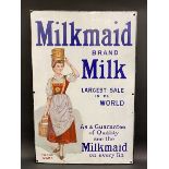 A Milkmaid Milk 'Dairy Maid' pictorial enamel sign, extensive professional restoration, 16 x 24".