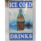 An unusual and original British Coca Cola lightbox, believed to be circa 1960s/1970s from a cafe, 31