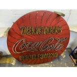 A rare circular original American diner neon Coca Cola circular sign, circa 1950s/1960s, with