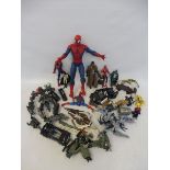 A quantity of modern transformers, action figures etc.