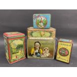 A group of five tea related tins including Mazawattee.