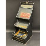 A rare Royal Sovereign Pencils counter top dispensing cabinet, bearing advertising for E. Wolff &