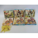 Six Airfix HO/OO scale plastic soldier sets, circa 1970s, British infantry, French infantry and