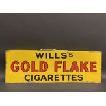 A Wills's Gold Flake Cigarettes rectangular double sided enamel sign with top hanging flange,