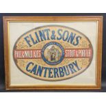 A rare Flint & Sons Pale and Mild Ales of Canterbury original chromolithograph showcard, set