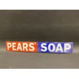 A Pears Soap enamel strip sign, with some restoration, 18 1/2 x 2 3/4"