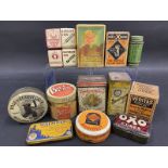 A group of small tins including Hindoo and Waverley pen knibs.