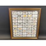 A framed and glazed series of 50 of John Player & Sons 'Poultry' cigarette cards, 18 x 20".