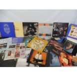 A collection of LPs in one record box to include rock, pop, many genres.
